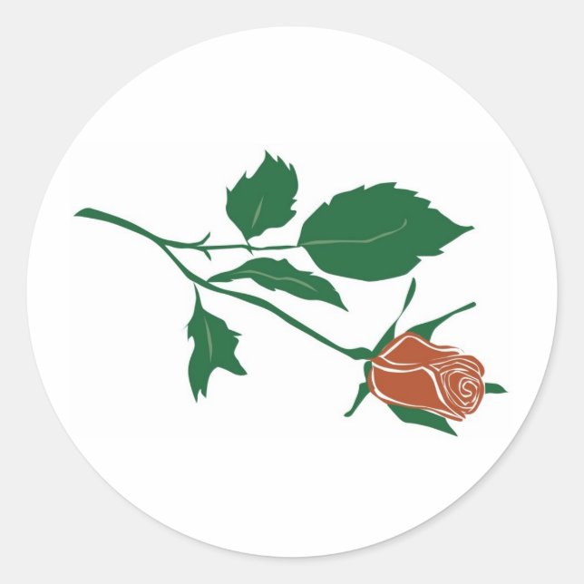 Red Rose Clipart Classic Round Sticker (Front)