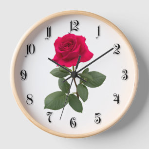 Red rose clock