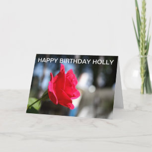 Red Rose close up Birthday CARD