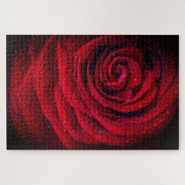 Red Rose Close-up Photo Jigsaw Puzzle (Horizontal)