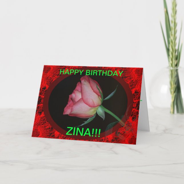 RED ROSE CLOSEUP BIRTHDAY  CARD (Front)