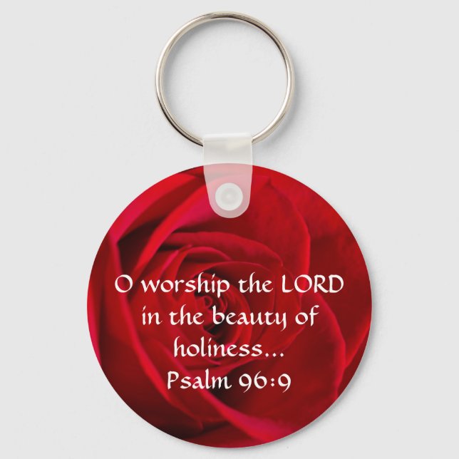 Red Rose Closeup Keychain (Front)