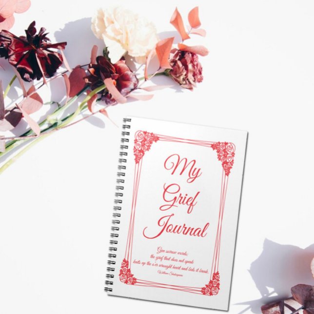 Red Rose Cluster Border Grief Journal (Creator Uploaded)