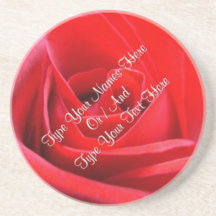 Red Rose Coasters Personalized Rose Decor