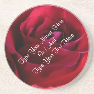 Red Rose Coasters Personalized Rose Decor