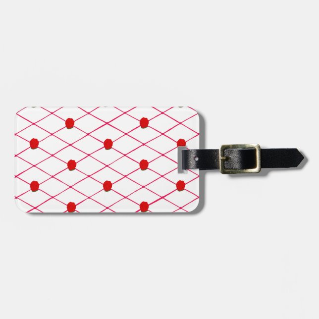 Red Rose CrissCross Pattern Luggage Tags (Front Horizontal)