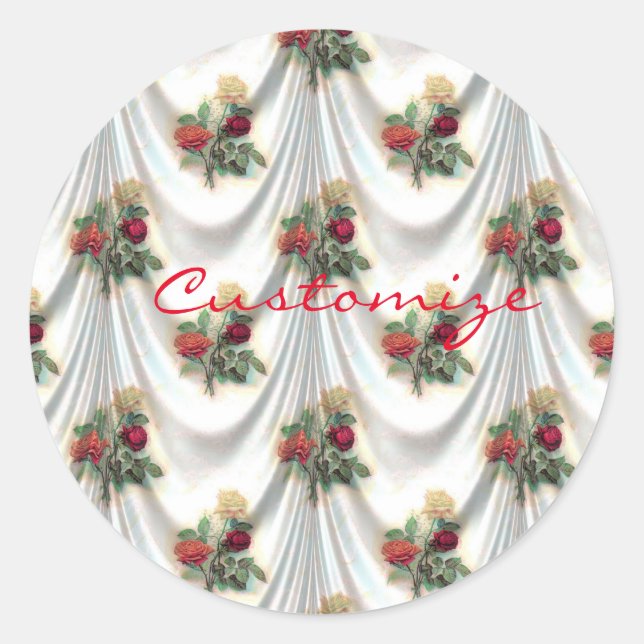 Red rose curtain Thunder_Cove Classic Round Sticker (Front)