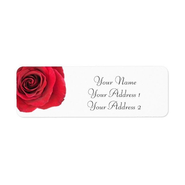 Red Rose Custom Address Labels (Front)