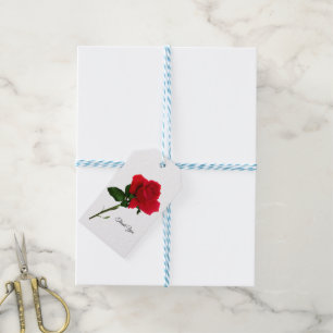 Red Rose Customized  Gift Tag