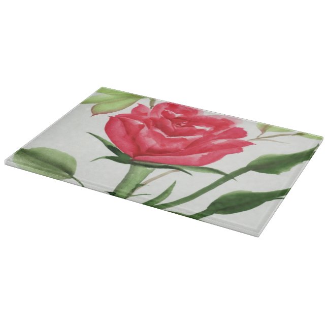 Red Rose Cutting Board (Corner)