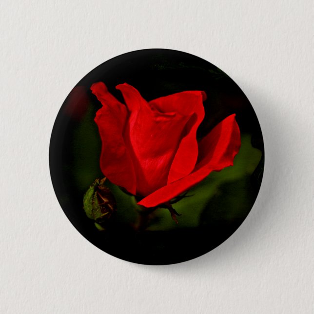 Red Rose - Dark Passion 2 Inch Round Button (Front)