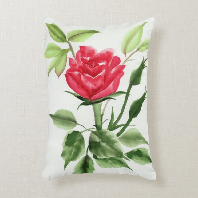 Red Rose Decorative Pillow (Front(Vertical))