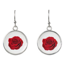 Red Rose Earrings