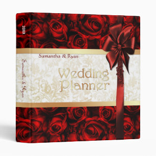 Red Rose Elegance Custom Wedding Planner Binder