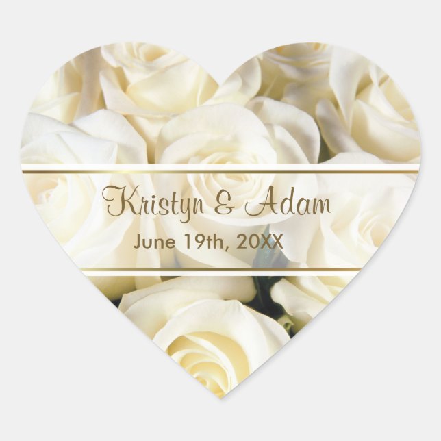 Red Rose Elegance - Customize Heart Sticker (Front)