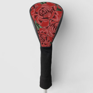 Red Rose Elegance Golf Head Cover
