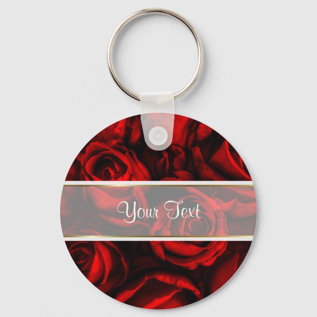 Red Rose Elegance Keychain (Front)