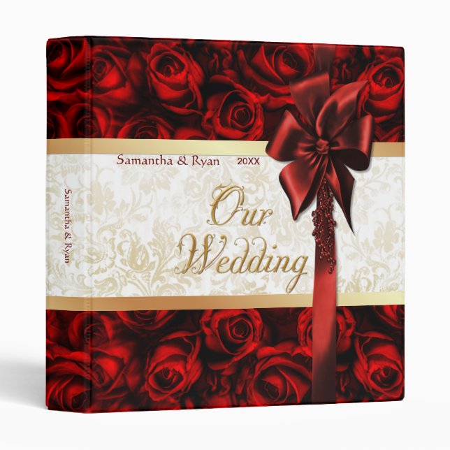 Red Rose Elegance - Our Wedding Binder (Front/Spine)