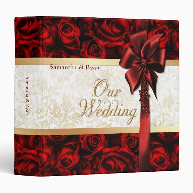 Red Rose Elegance - Our Wedding Binder (Front/Spine)