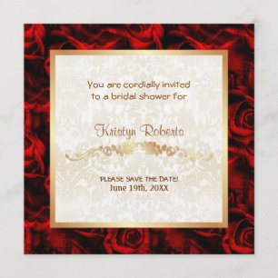 Red Rose Elegance - Shower Save The Date