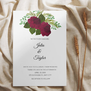 Red Rose Elegant Floral Invite