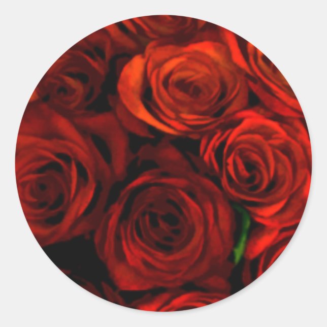 Red Rose Envelope Seal Stickers (Front)