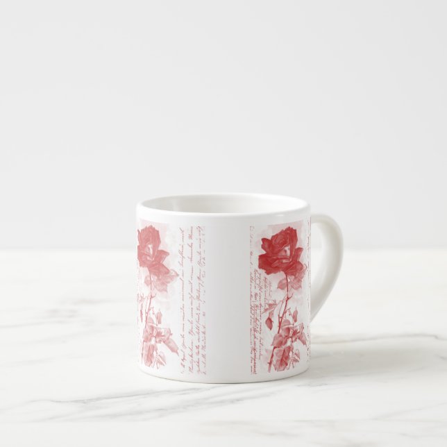 Red Rose Espresso Cup (Front Right)