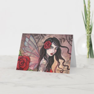 Red Rose Fairy Greeting Card by Molly Harrison