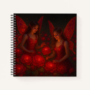 Red Rose Fairy Romantic Fantasy Love Notebook
