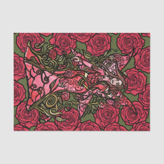 Red Rose Fairy Tissue Paper (Front)