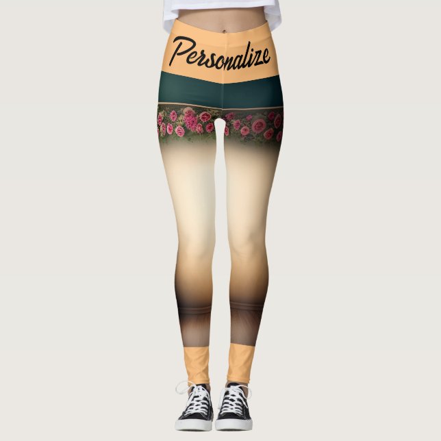 Red Rose Flavours Black Orange Special  Leggings (Front)