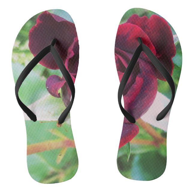 Red Rose Flip Flops (Footbed)