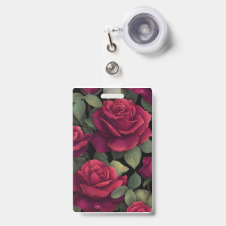 Red Rose Floral Badge. Badge