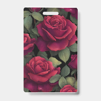 Red Rose Floral Badge. Badge