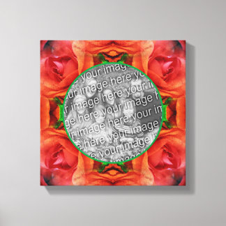 Red Rose Floral Frame Create Your Own Photo Canvas Print