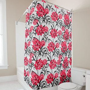 Red Rose Floral Illustration Pattern Design 