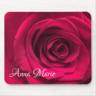 Red Rose Floral Mouse Pad