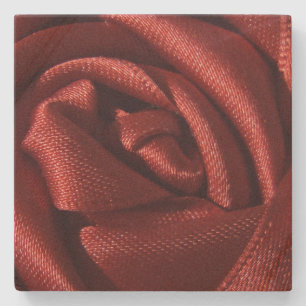 Red Rose Floral Stone Coaster