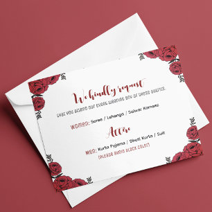 Red Rose Floral Wedding Theme Enclosure Card