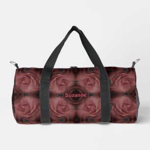 Red Rose Flower Abstract Personalized  Duffle Bag