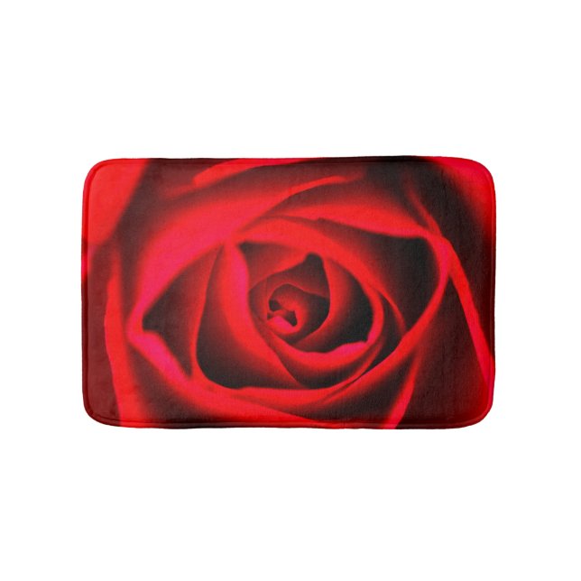 Red rose flower Bath mat (Front)