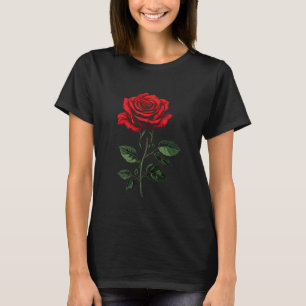 Red Rose Flower Botanist Garden Flower Rose T-Shirt