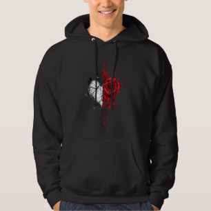 Red Rose Flower Botanist Garden Gardening Flower R Hoodie
