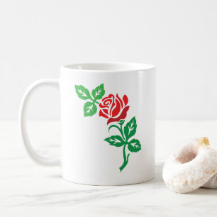 Red Rose Flower Design – Classic Floral Beauty Coffee Mug