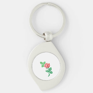Red Rose Flower Design – Classic Floral Beauty Keychain