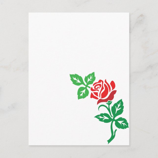 Red Rose Flower Design – Classic Floral Beauty Postcard (Front)