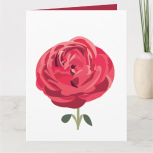 Red Rose Flower Floral Red Rose Greeting Card