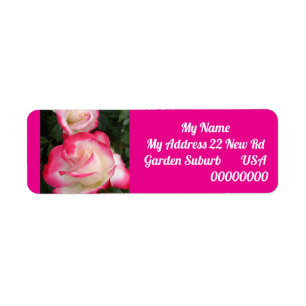 Red Rose Flower Floral Return Address Labels