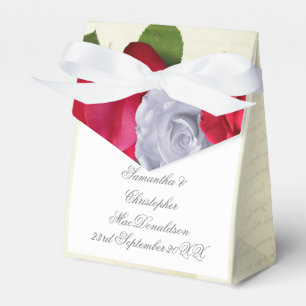 Red rose flower floral romantic wedding favor box