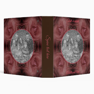 Red Rose Flower Frame Add Your Own Photo  Binder